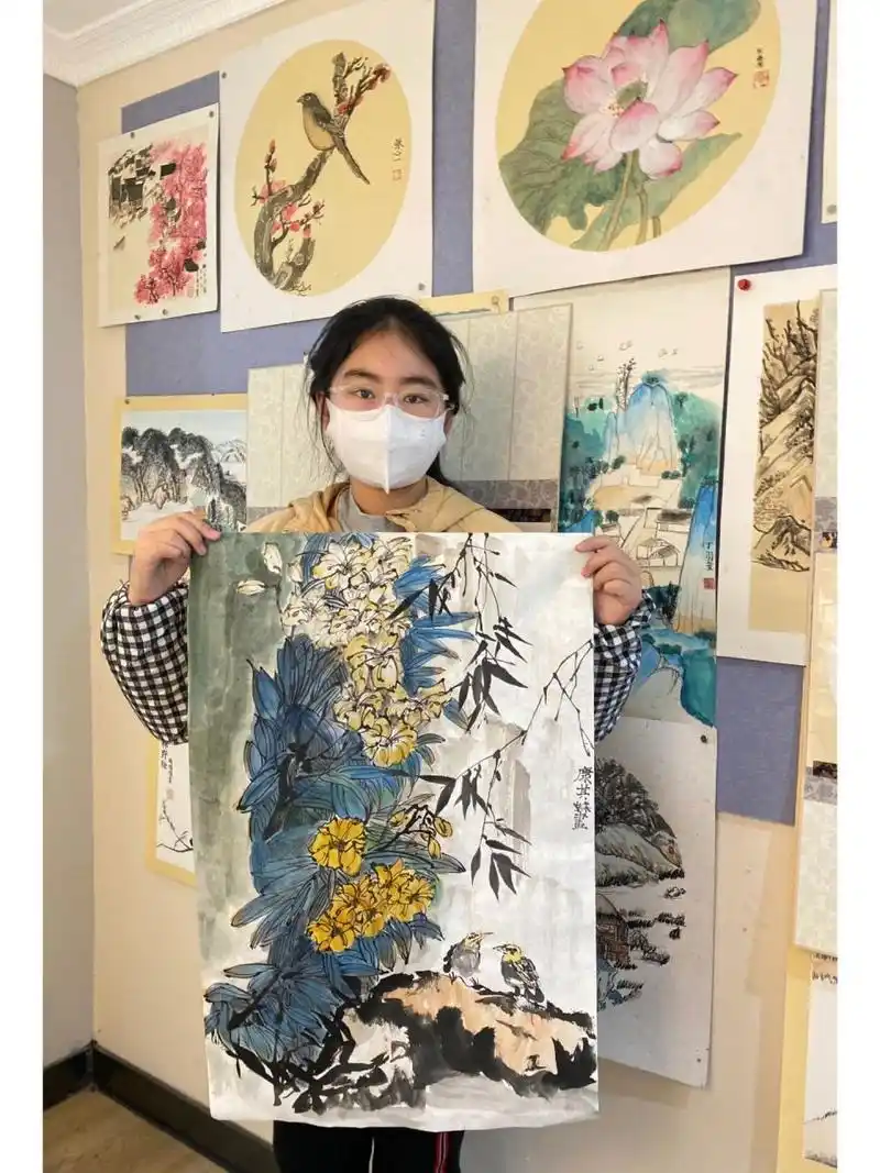 少儿国画|花鸟十级 十一岁写意花鸟作品