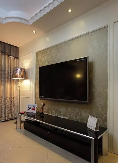 带隐形门的电视墙 家庭电视背景效果图 1/8 个性家庭电视墙图片效果图