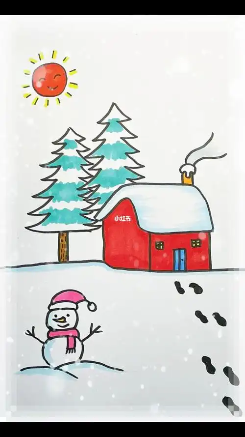 一起画冬天的雪景