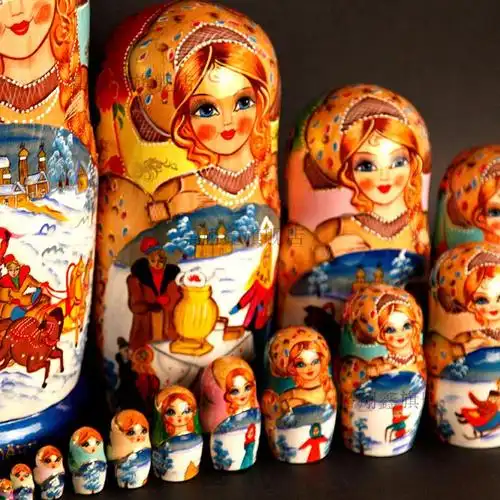 俄罗斯特色工艺特产10层套娃哈尔滨旅游礼物纪念品木质摆件开业结婚