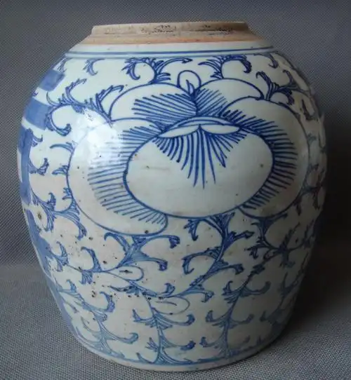 清末民国青花双喜罐