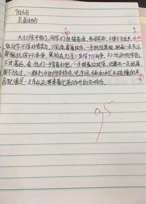 小练笔3:运用点面结合写法写一个场面.