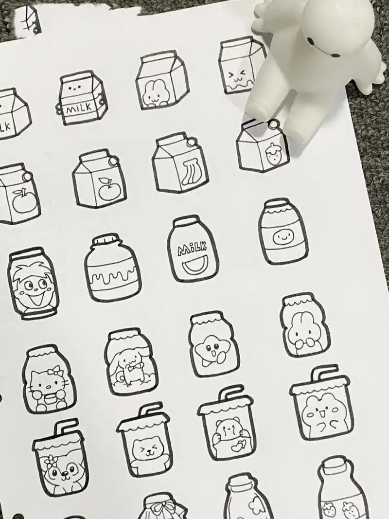 91可爱简单的牛奶简笔画【手帐素材】 91小伙伴想要牛奶的素材,就