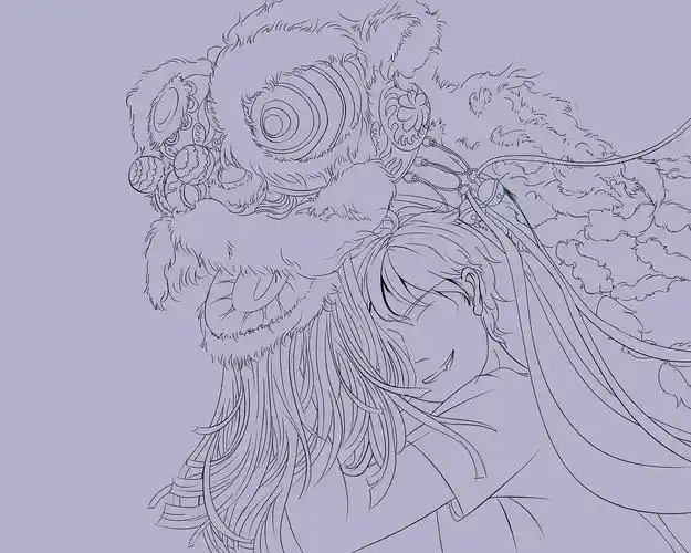 能够为一件事情这样努力真好啊,然后就画了下来～然而狮子太好玩了