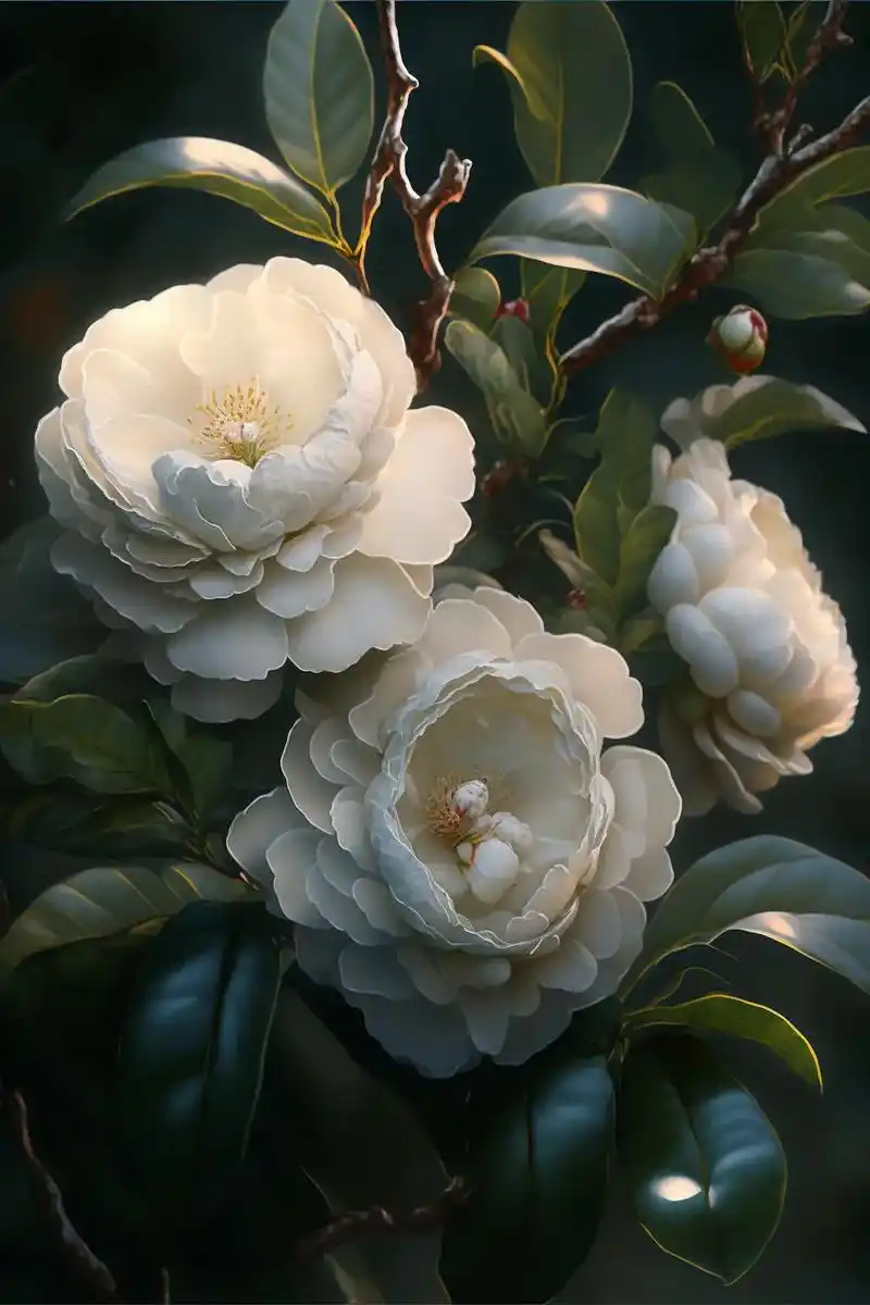 白色山茶花:含蓄,纯真,可爱,完美之魅力,真情,理想之恋,清 - 抖音