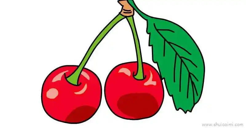 樱桃儿童画怎么画樱桃简笔画简单又好看