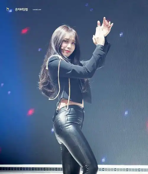 女爱豆穿皮裤真的好好看