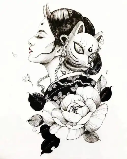 你们要的艺伎纹身手稿