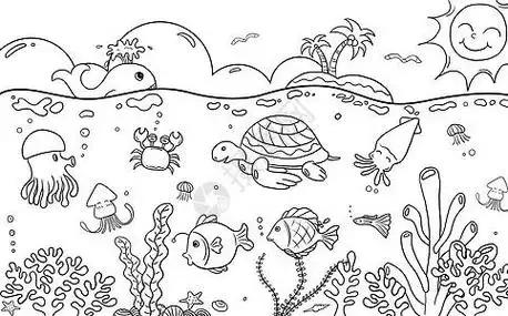 黑白画简笔画简笔画教程文化鱼简笔画 第2页简笔画|98海底世界简笔画