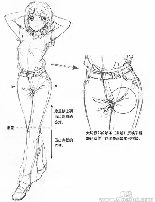 漫画服饰造型30牛仔裤