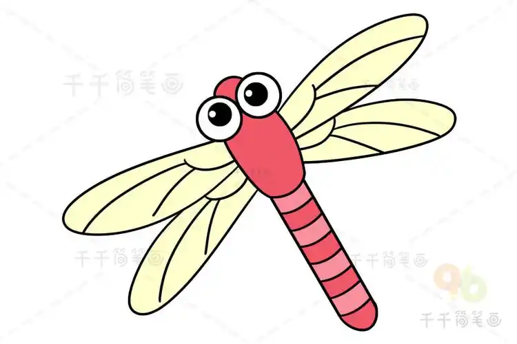 蜻蜓简笔画步骤图儿童画