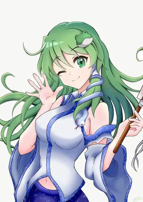 东风谷 早苗|laty的东方project插画图片