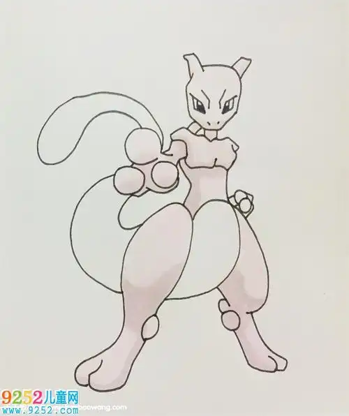 超梦简笔画步骤 精灵宝可梦简笔画