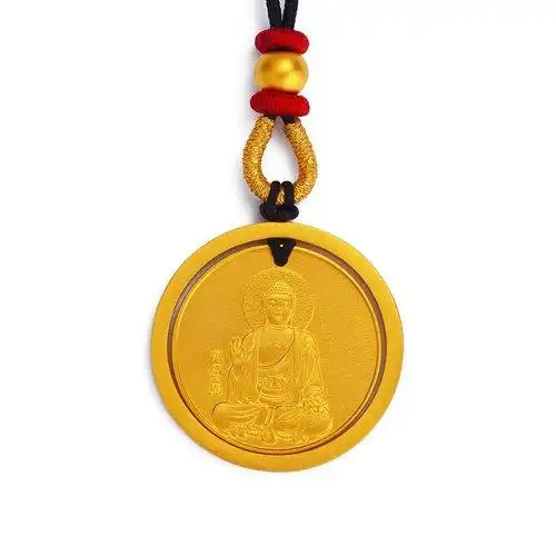 jijin吉金足金999黄金吊坠龙金十二生肖本命佛阿弥陀佛首饰配件