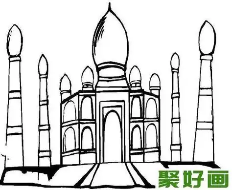 有对称图形城堡简笔画