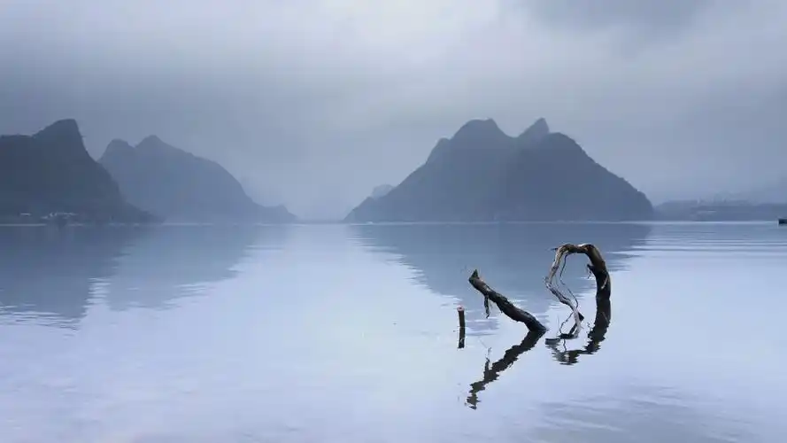 平静的湖水总能抚慰人的心灵