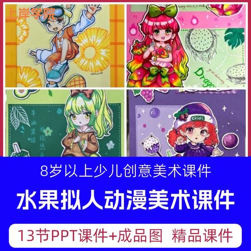 水果拟人动漫美术课件ppt2023年少儿创意美术课件培训机构系统课
