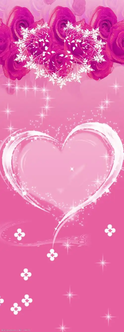 粉色爱心玫瑰婚庆海报背景