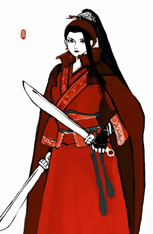 天然美貌海棠花,一丈青扈三娘 (瞎涂一位梁山女将)