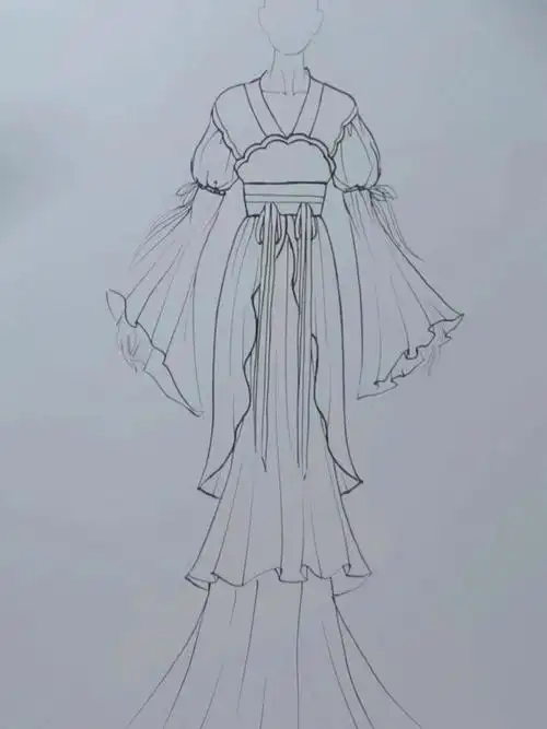 美好的一天,教你对襟长裙古风服饰画法-度小视