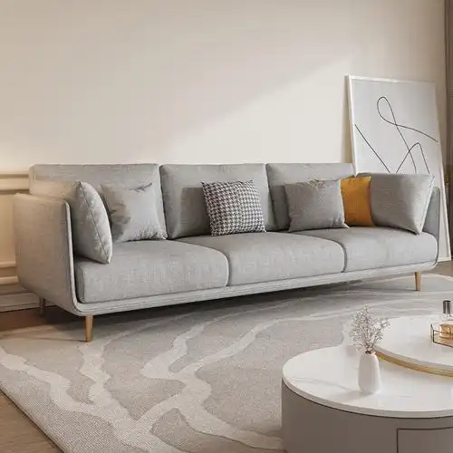 曲巢轻奢布艺沙发北欧小户型客厅简约现代棉麻布侘寂风科技布乳胶