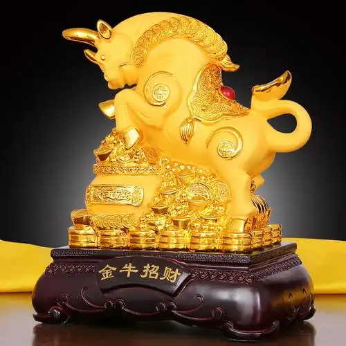 牛摆件金牛招财生肖牛工艺品家居客厅办公室风水牛装