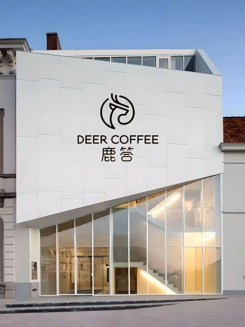 创意门头logo设计|鹿答咖啡馆.[创意店铺门头logo设计 - 抖音