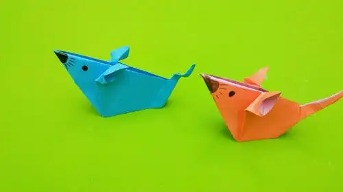 可爱的老鼠手工折纸,简单易学,小朋友都喜欢