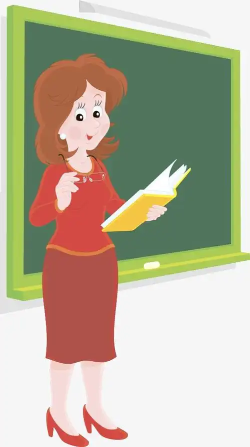 卡通手绘人物老师教师讲师讲课上课