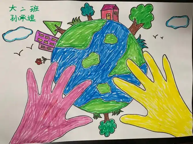 盛京贝斯特上林湾幼儿园共建绿色家园,保护地球我爱我的家园绘画大赛