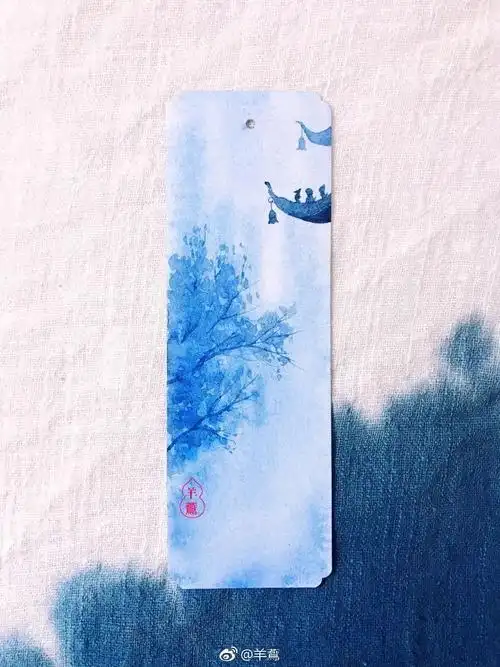 水彩书签|物有无穷好,蓝青又出青
