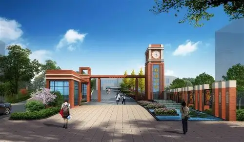 现代风格详细学校大门设计3d模型[原创]