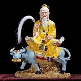 骑牛老子太上老君神像陶瓷坐牛道德天尊三清道祖客厅寺庙供奉摆件