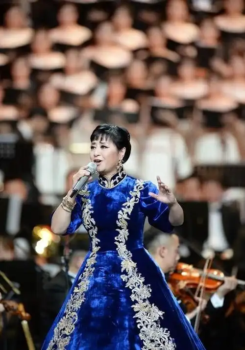 殷秀梅富态优雅,丝绒刺绣礼裙,尽显女神气质