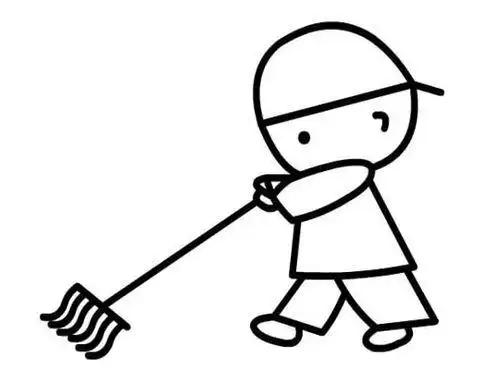 扫地简笔画儿童画扫地简笔画儿童画女孩