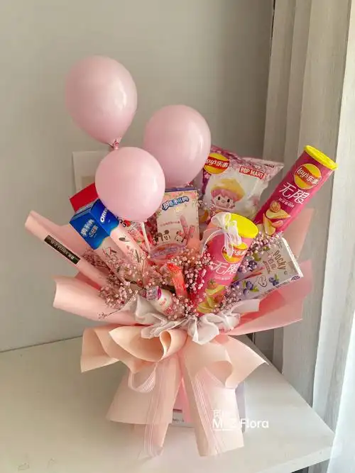 小朋友儿童节粉色零食花束保定花店