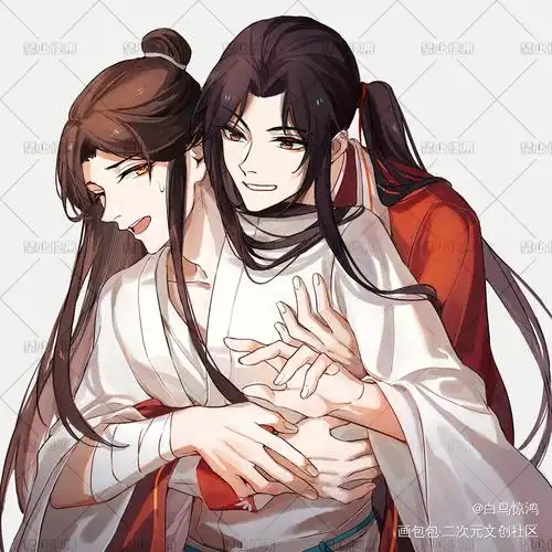 稿_天官赐福花怜谢怜,花城绘画作品