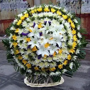 白事鲜花花圈丧事吊念花圈开县重庆鲜花店花圈同城配送花圈挽联