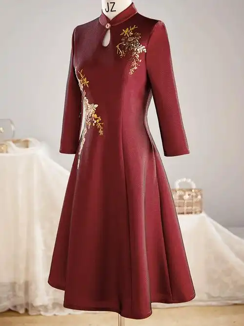 结婚晚礼服连衣裙 妈妈旗袍春春季 华丽端喜婆婆婚宴装 - 女装/女士