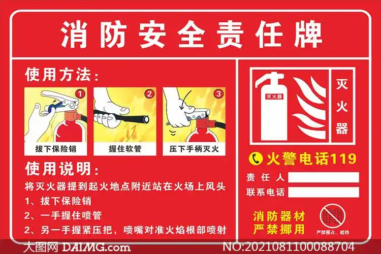 消防安全责任牌设计模板矢量素材