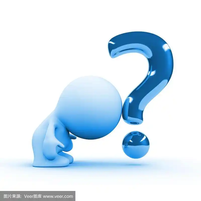 蓝色人体3d人靠在闪亮的问号上