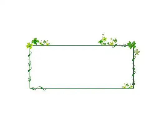 小清新边框绿草花朵简约线条png素材