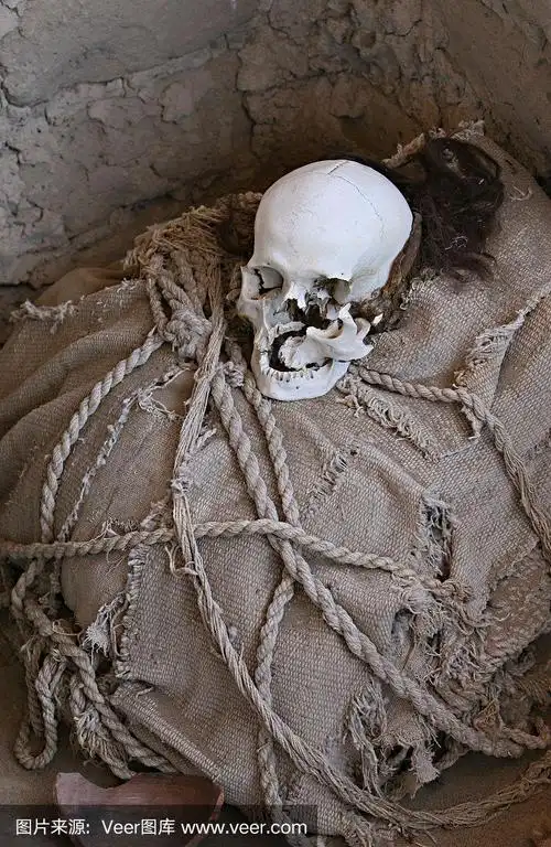 织物包裹的古代木乃伊