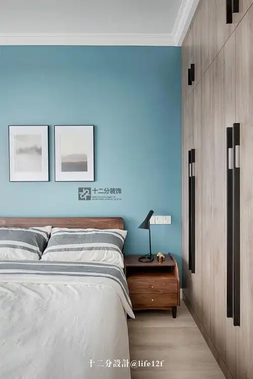 130㎡北欧现代风卧室背景墙装修效果图