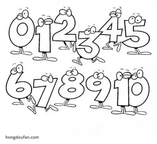 15个数字1的填色涂色图片可打印大全-红豆饭小学生简笔画大全