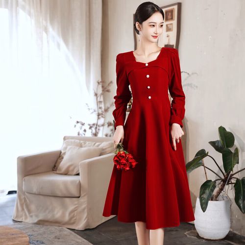 予瑾  敬酒服新娘微胖小个子孕妇平时可穿秋冬季结婚礼服订婚回门装