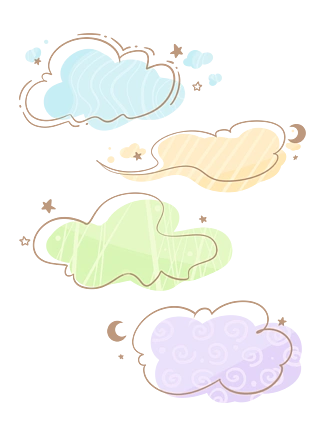 卡通小清新ppt目录简约标题框内容框撞色气泡对话框ppt装饰素材蓝色