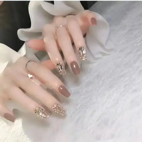 网红爆款钻石满钻爆闪亮片长穿戴手工定制光疗美甲工具