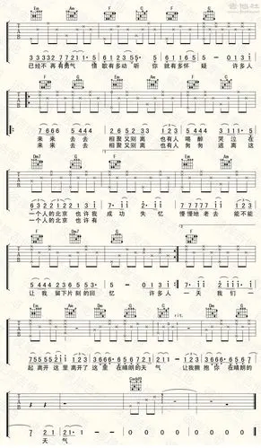 一个人的北京吉他谱(图片谱,弹唱)_浪客秦昊_2.jpg