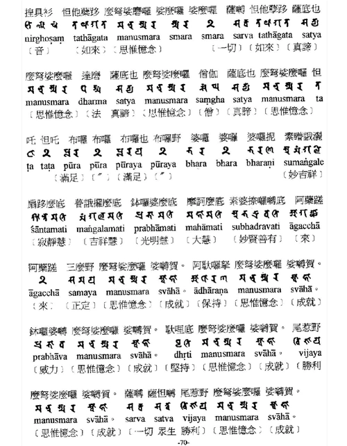 z69宝雨陀罗尼悉昙梵文